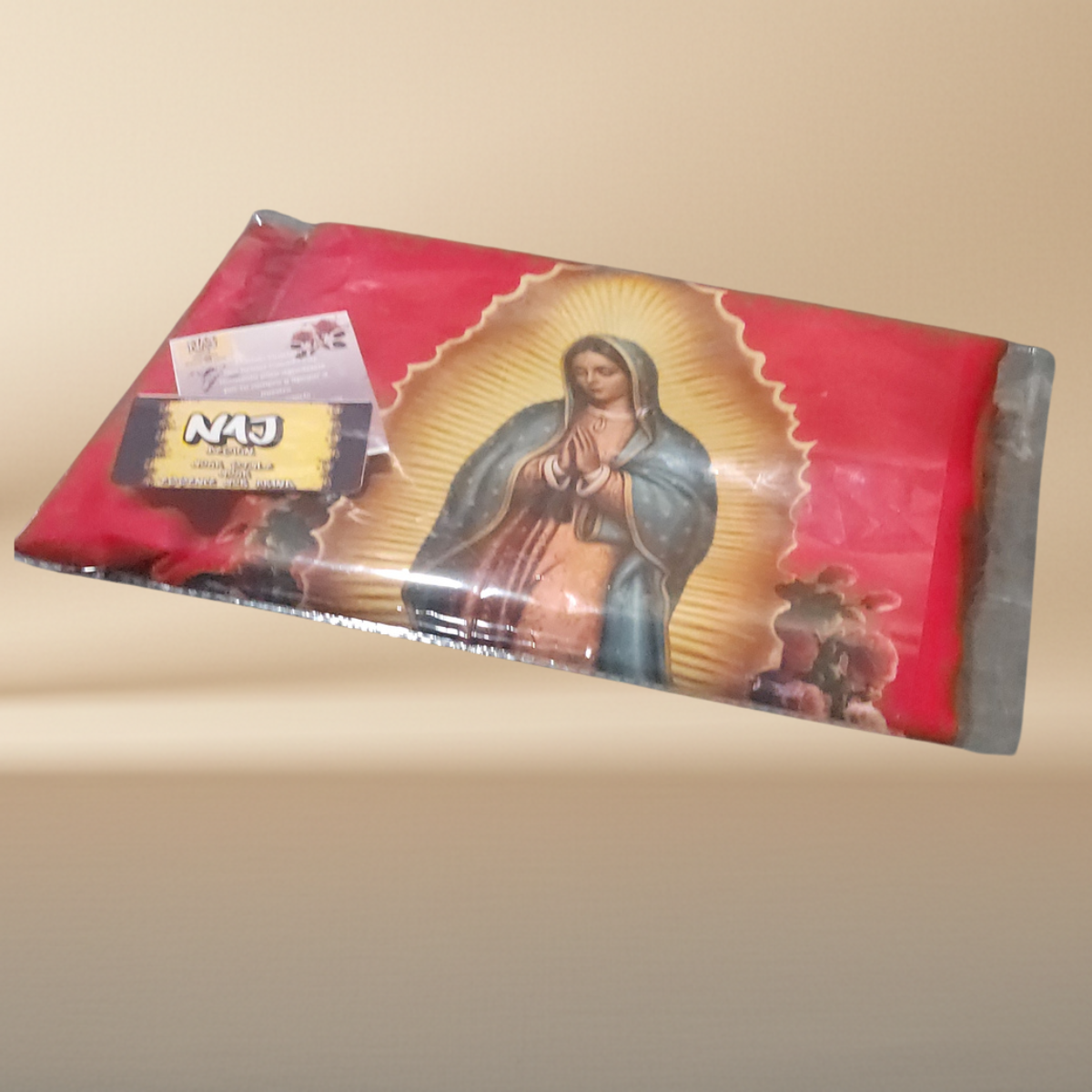 Our Lady of Guadalupe & Juan Diego Red Satin Shawl | Rose Corner Print | Women's Wrap