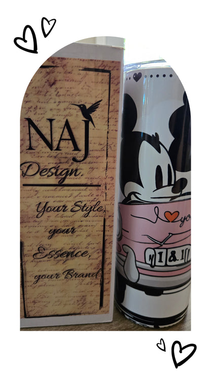 Mickey & Minnie Mouse 20oz Tumbler - White with Pink & Red Hearts