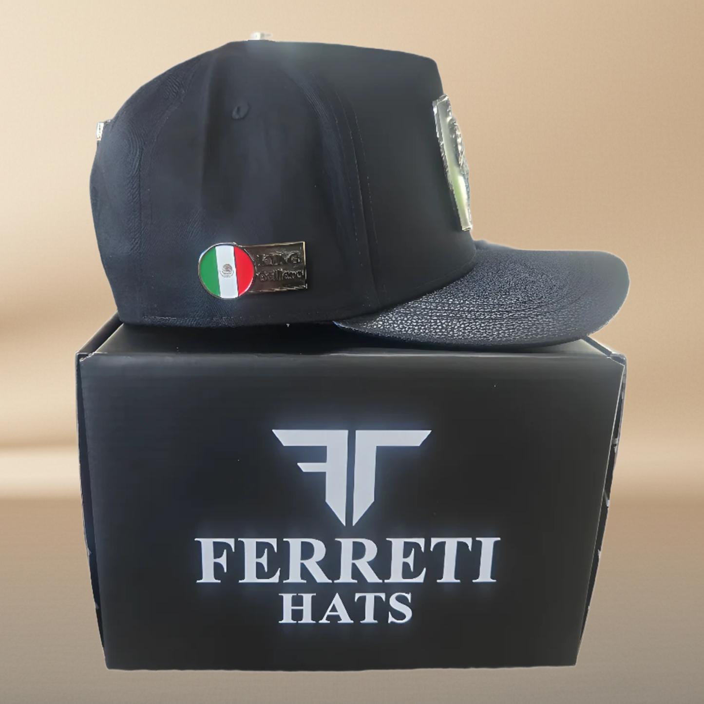 Ferreti Hats Original Mexican Rooster Cap with Silver Plate - Hecho en Mexico