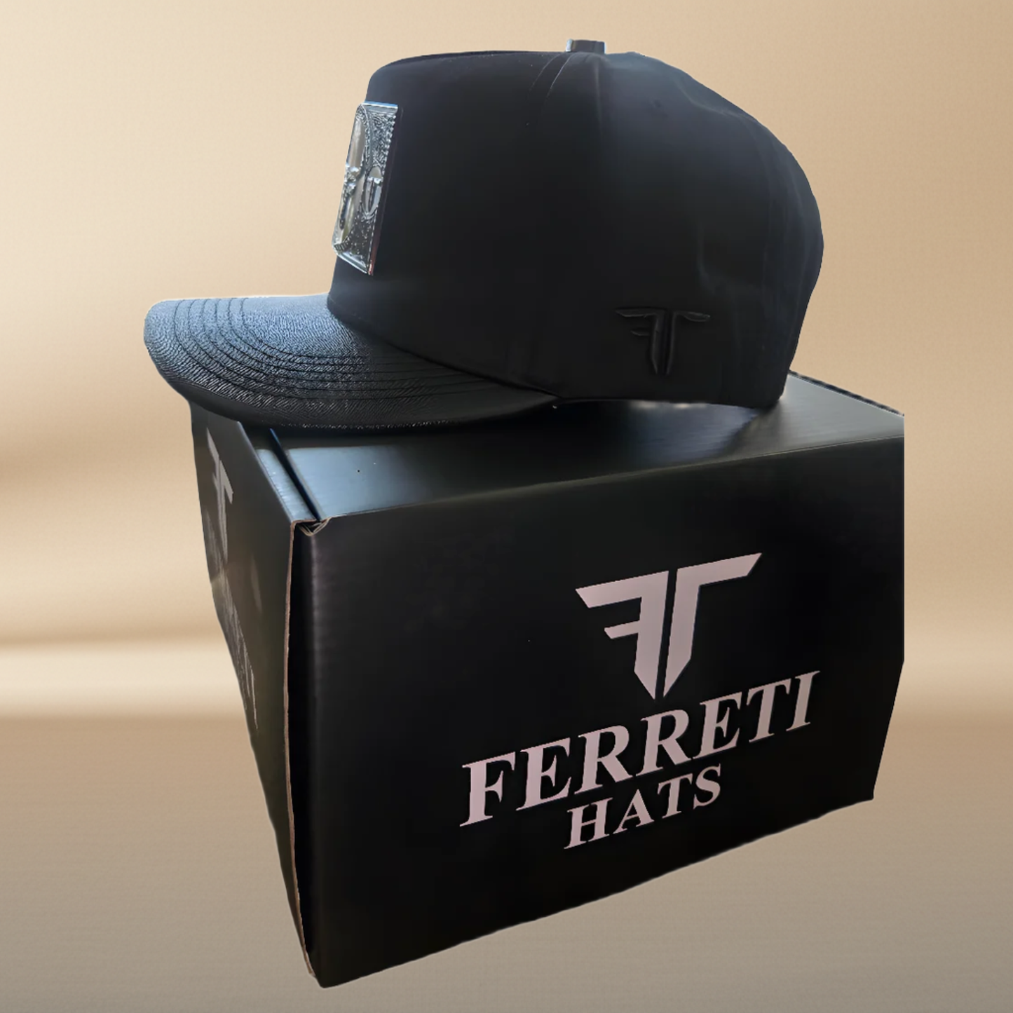 Black Bull Horn Cap - Ferreti Hats Premium Silver Plate