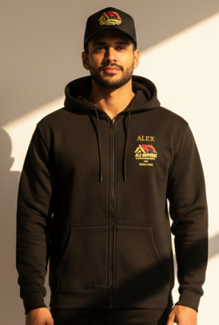 Uniformes Personalizados para Construcción y Roofing - Sudaderas y Gorras
