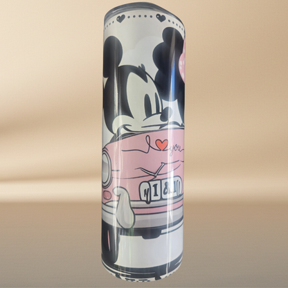 Mickey & Minnie Mouse 20oz Tumbler - White with Pink & Red Hearts