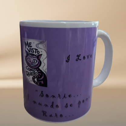 Personalized Cat Mug with Roses & Butterflies - INDIRA Design