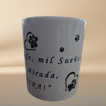 Personalized Cat Mug with Roses & Butterflies - INDIRA Design