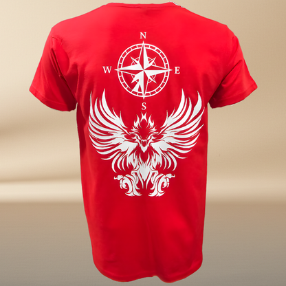 Red Unisex T-Shirt with White Textile Vinyl Design