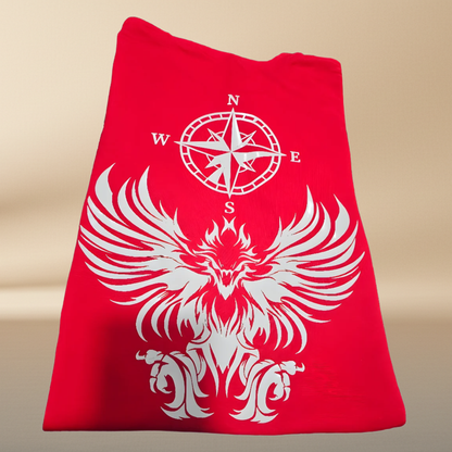 Red Unisex T-Shirt with White Textile Vinyl Design