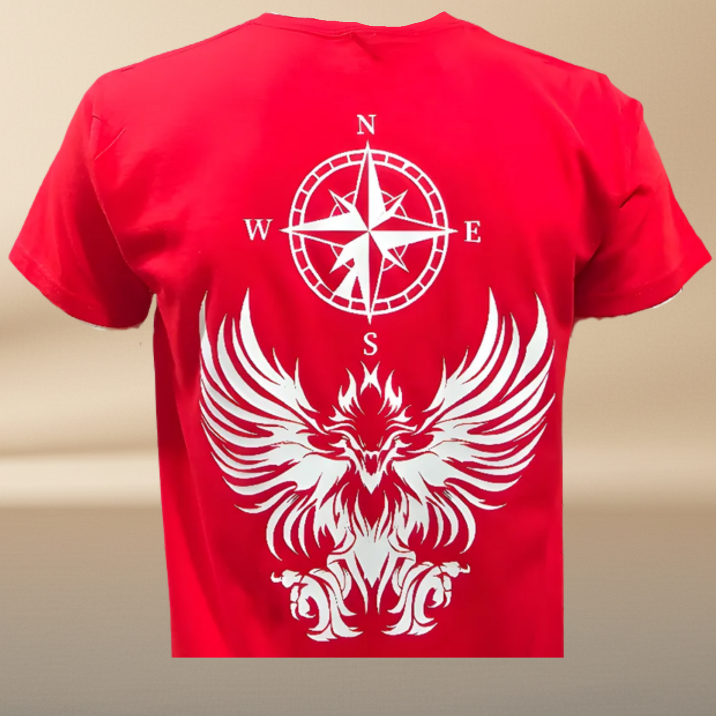 Red Unisex T-Shirt with White Textile Vinyl Design