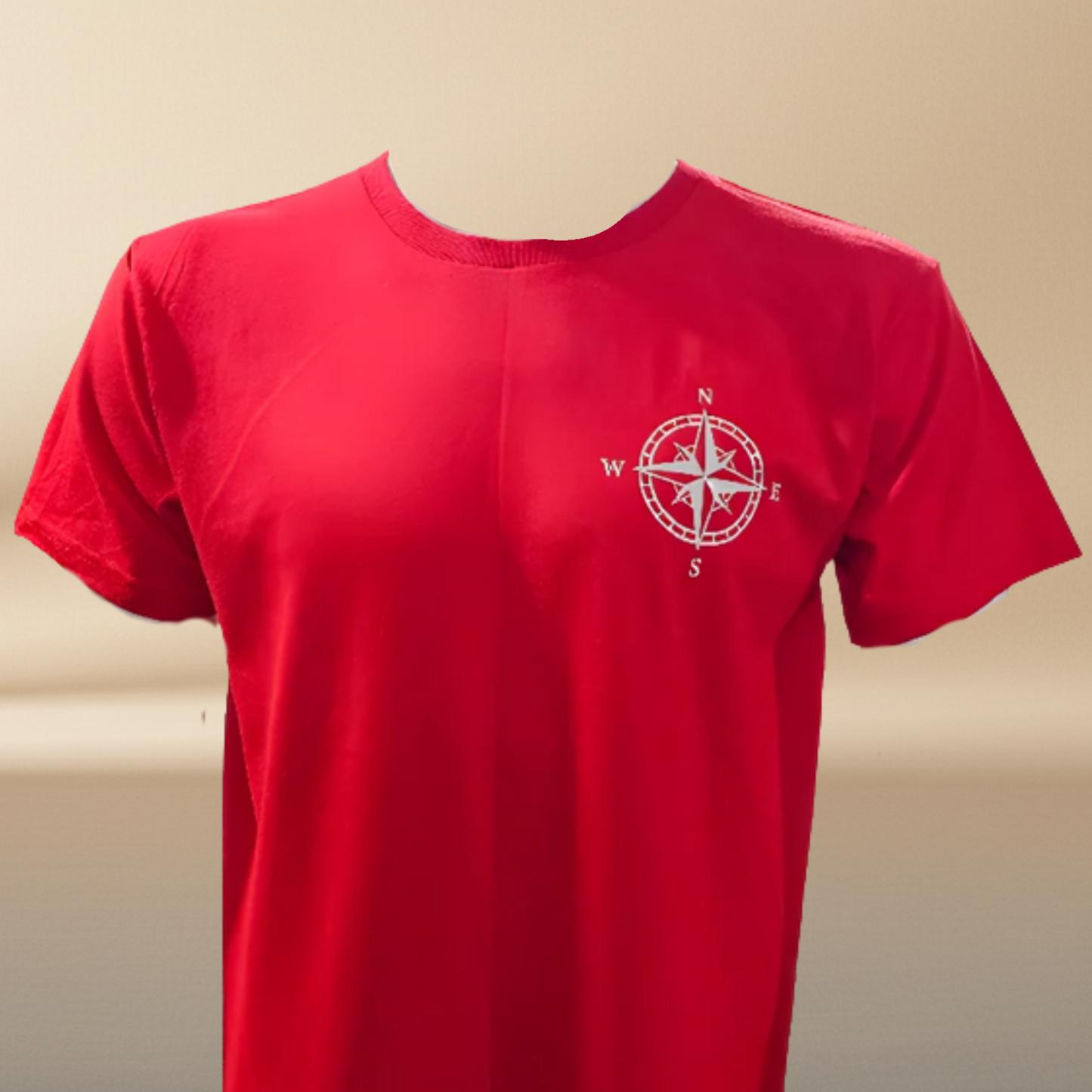 Red Unisex T-Shirt with White Textile Vinyl Design