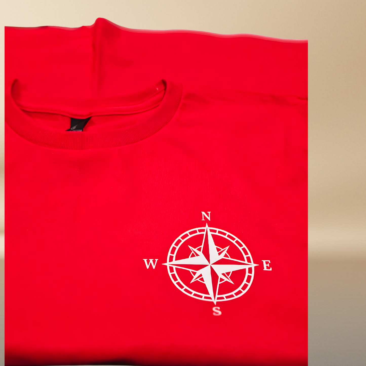 Red Unisex T-Shirt with White Textile Vinyl Design