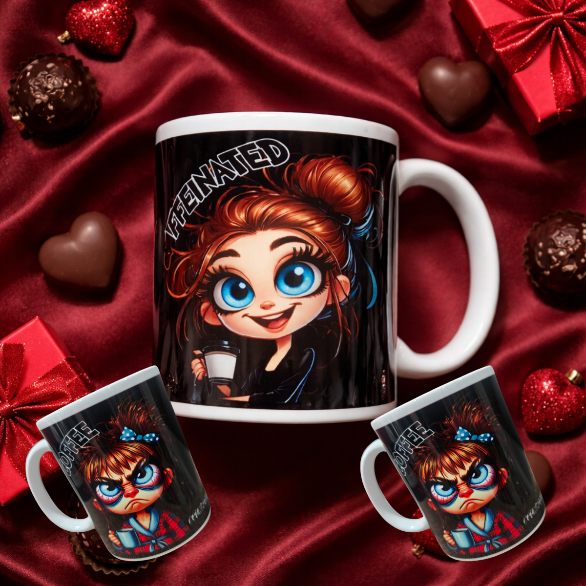 Coffee Mood Mug – Caffeinated & Coffee | 11 oz Ceramic Mug