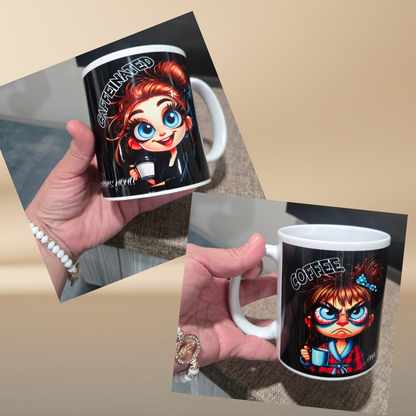 Coffee Mood Mug – Caffeinated & Coffee | 11 oz Ceramic Mug
