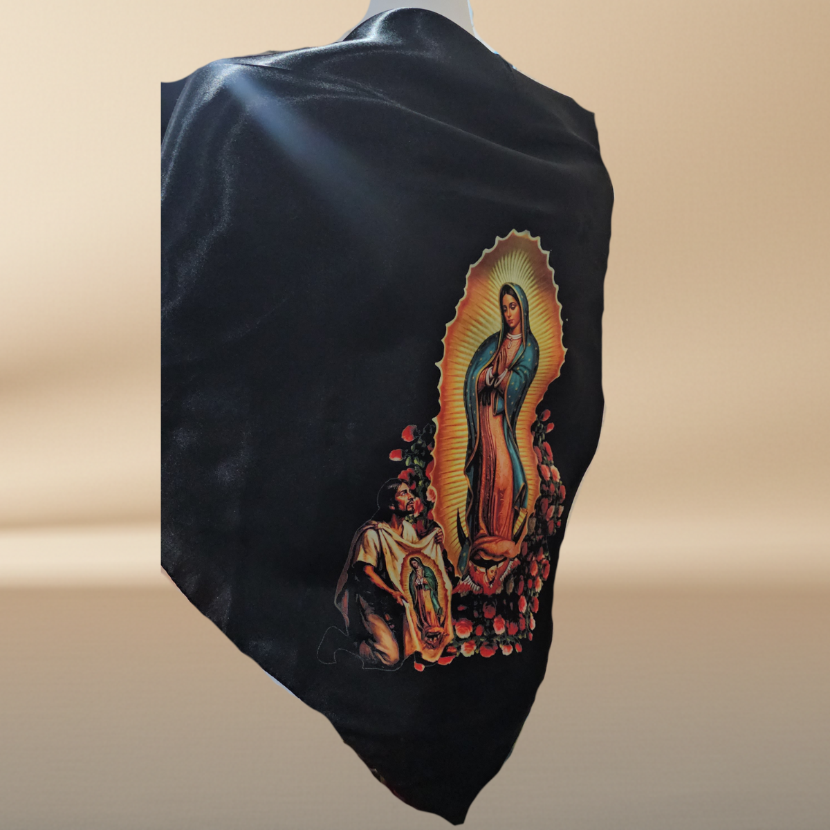 Guadalupe Halftone Satin Shawl – Black | Women's Wrap