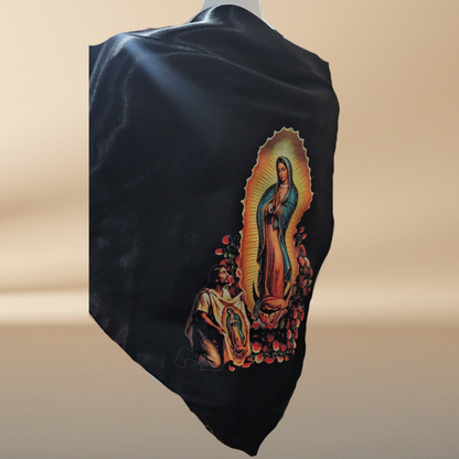 Guadalupe Halftone Satin Shawl – Black | Women's Wrap