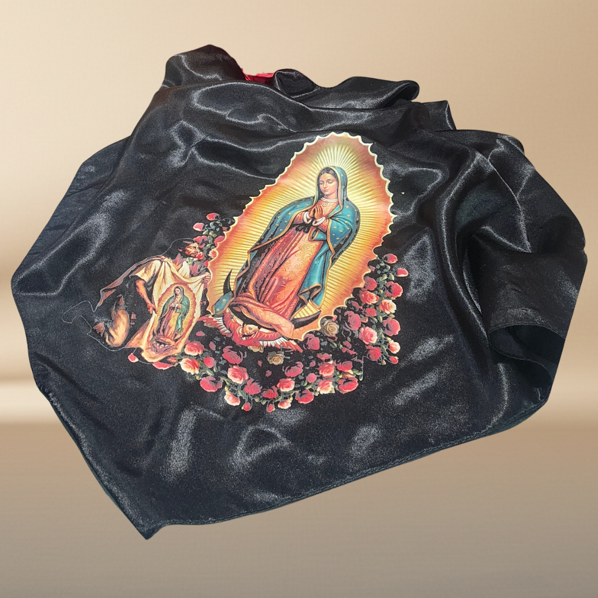 Guadalupe Halftone Satin Shawl – Black | Women's Wrap