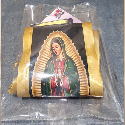 Class of 2026 Guadalupe Graduation Stole – Black & Gold | USA & Mexico Flags | DTF Print