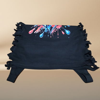 Playera Negra — Corazón USA Halftone | Cortes Artesanales