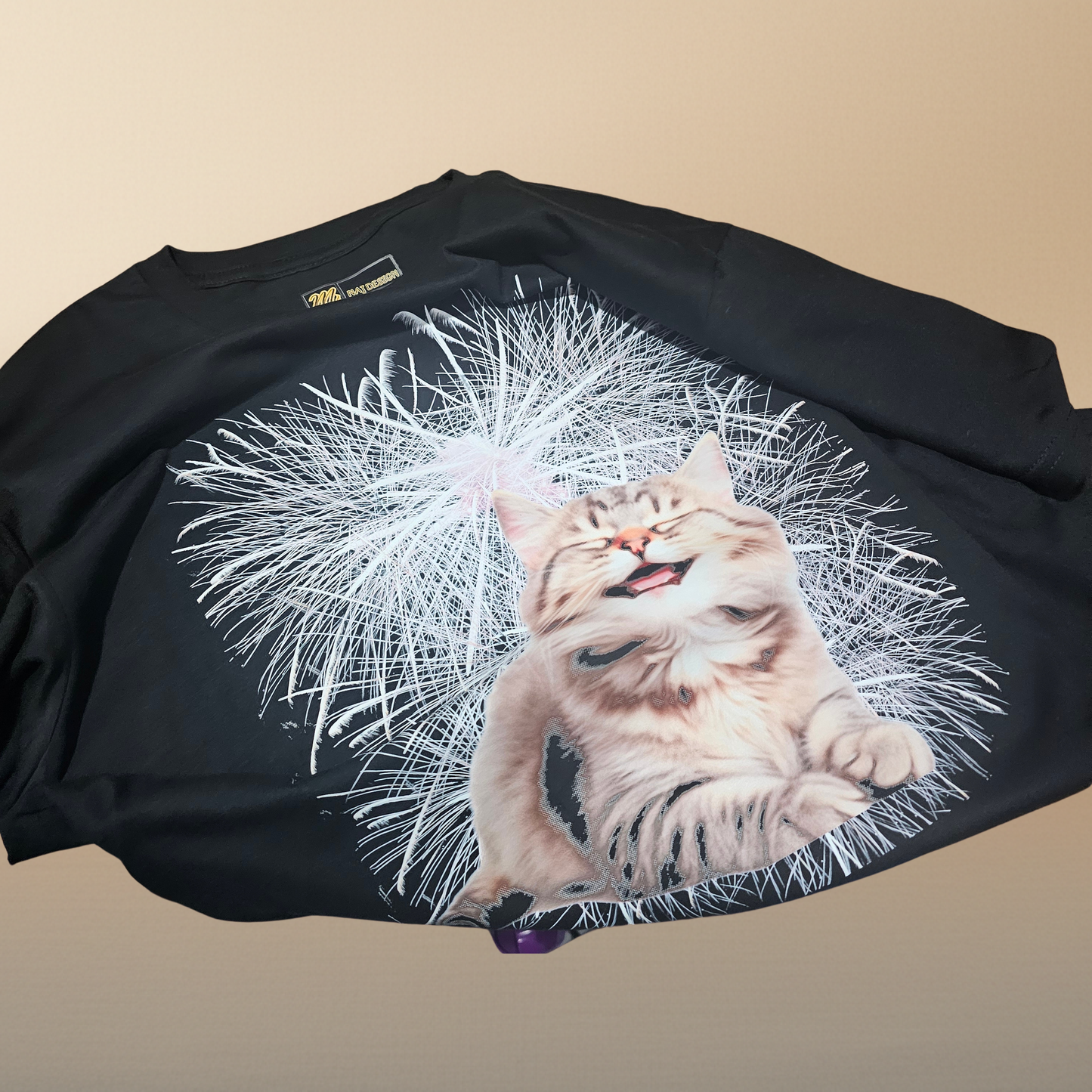 Black "Wild Cat" Tee — Halftone Graphic Print | NAJ Design