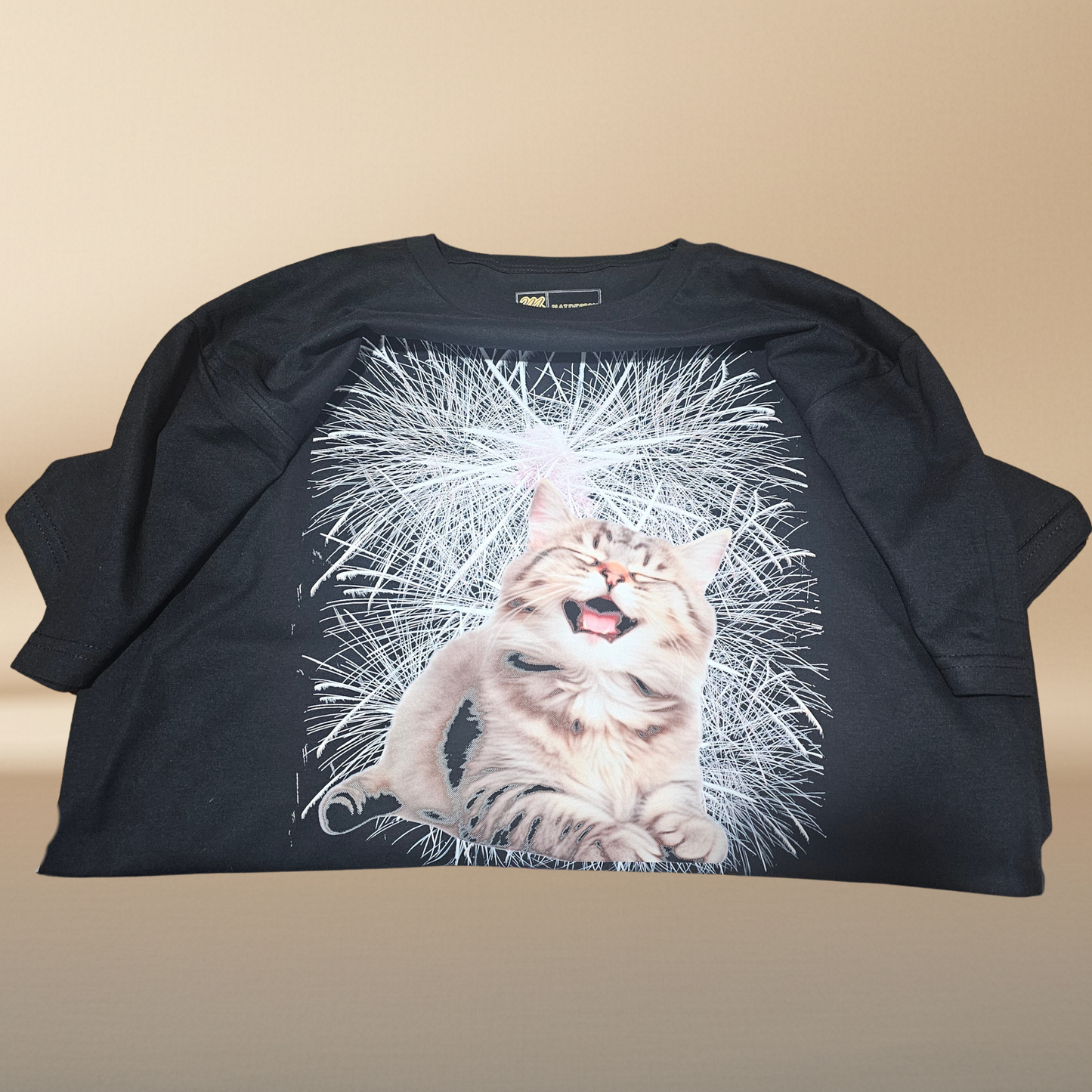 Black "Wild Cat" Tee — Halftone Graphic Print | NAJ Design