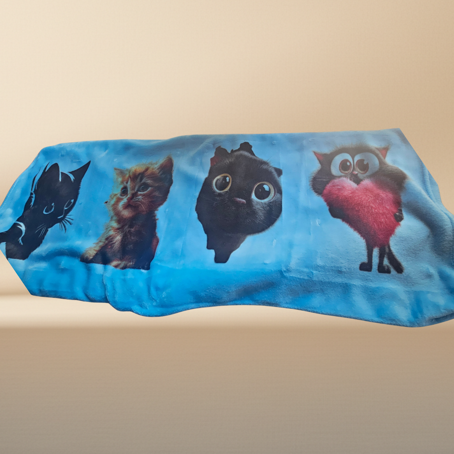 Cobija personalizada de gatitos - vista lateral