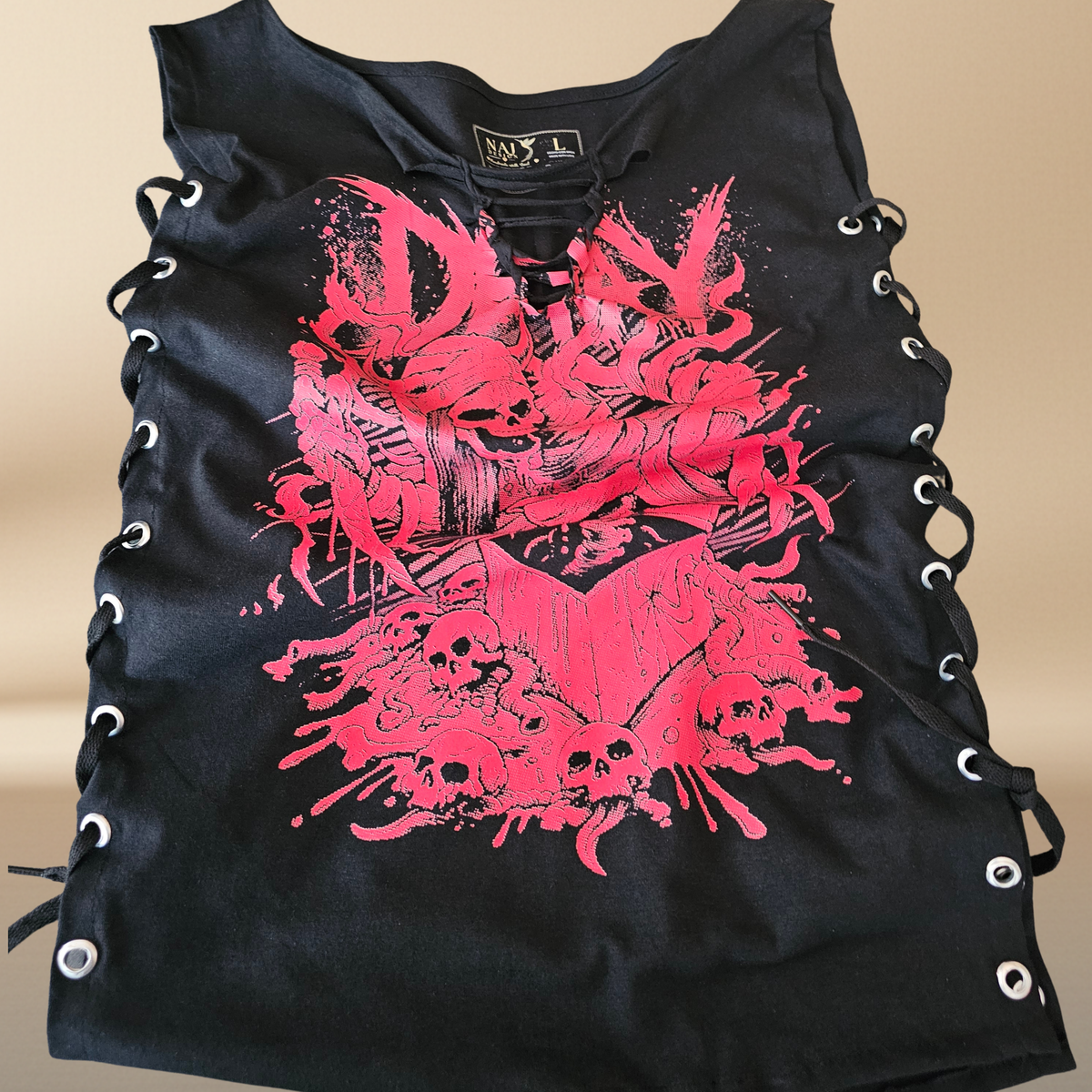 DECAY Lace-Up Halftone Tank Top
