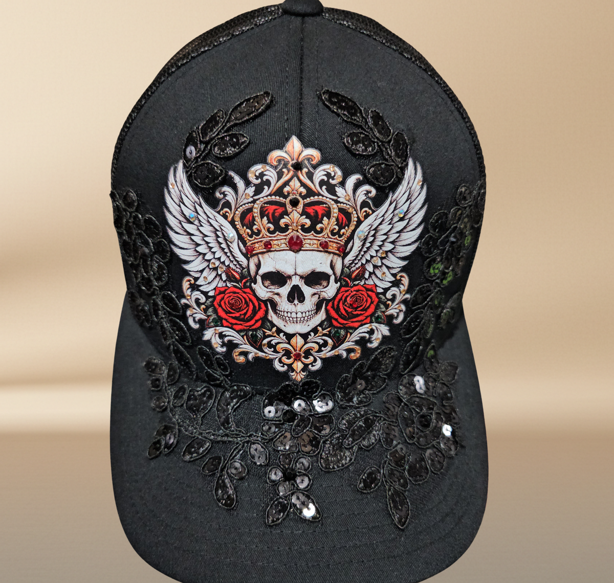 NAJ DESIGN – Royal Rebel Skull Trucker Hat