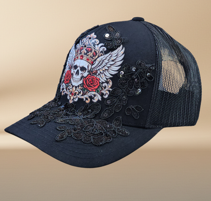 NAJ DESIGN – Royal Rebel Skull Trucker Hat