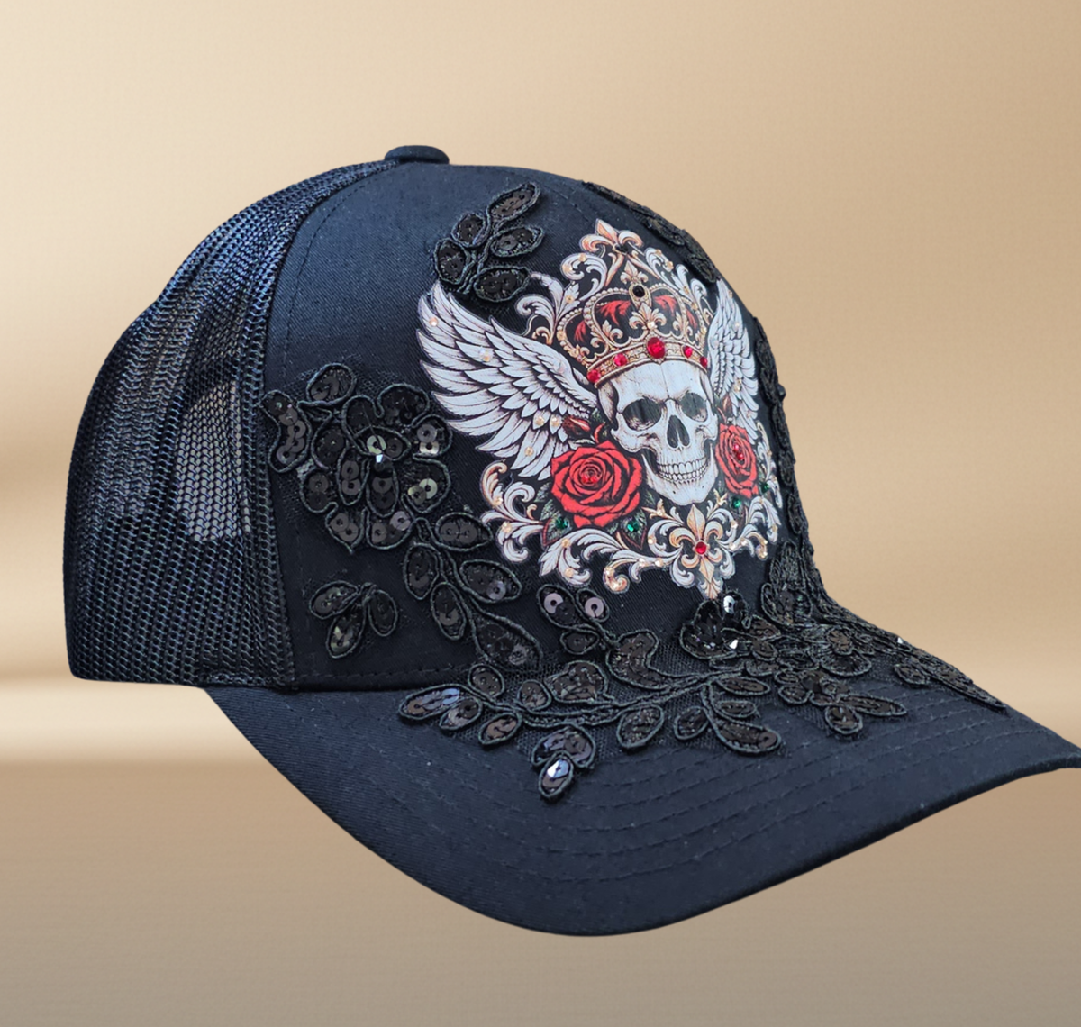 NAJ DESIGN – Royal Rebel Skull Trucker Hat
