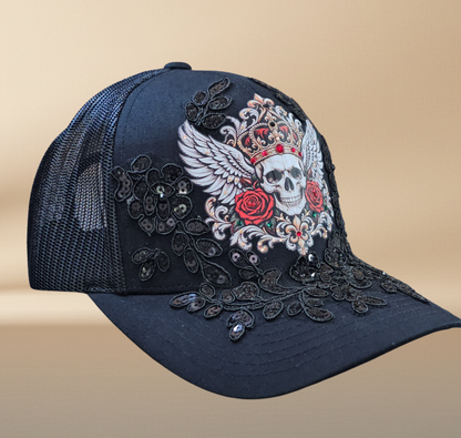 NAJ DESIGN – Royal Rebel Skull Trucker Hat