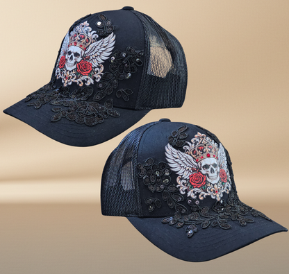NAJ DESIGN – Royal Rebel Skull Trucker Hat