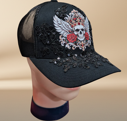 NAJ DESIGN – Royal Rebel Skull Trucker Hat