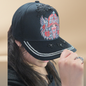 Masked Queen Embellished Black Cap | NAJ DESIGN