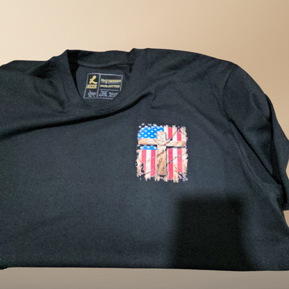 American Cross Halftone T-Shirt — Black