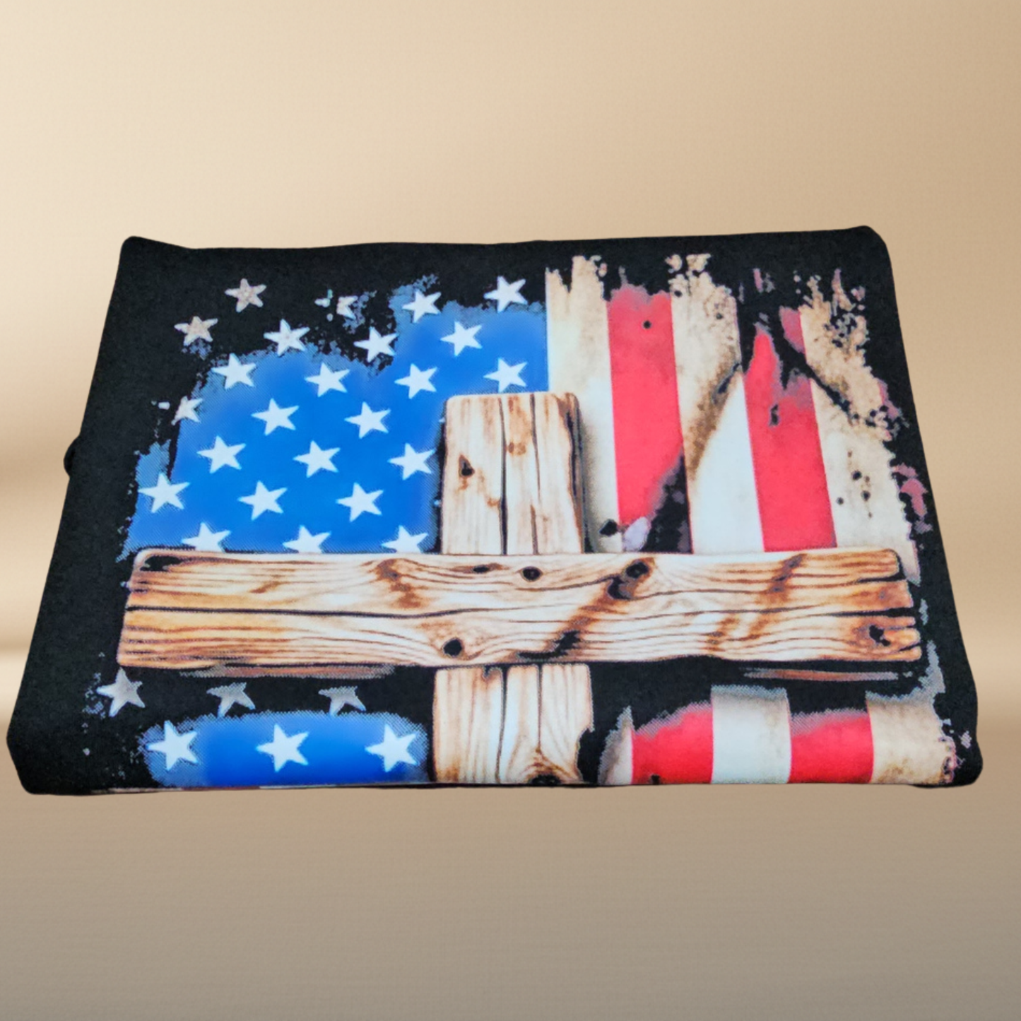 American Cross Halftone T-Shirt — Black