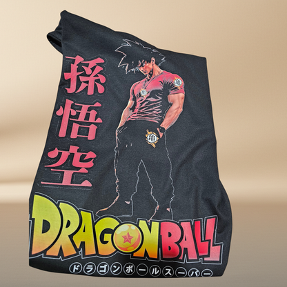 Anime Warrior Halftone T-Shirt — Black