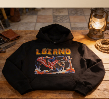Cowboy Prayer Cotton Hoodie – Custom Halftone Art