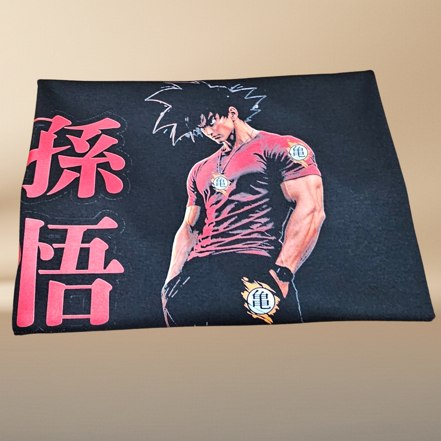 Anime Warrior Halftone T-Shirt — Black