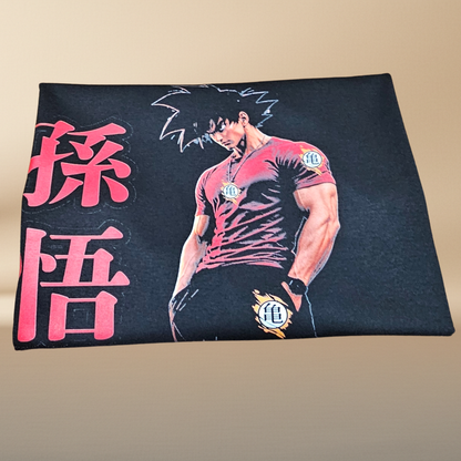 Anime Warrior Halftone T-Shirt — Black