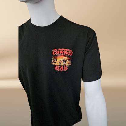My Favorite Cowboy Calls Me Dad Black T-Shirt | Father's Day Limited Edition