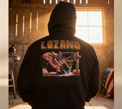 Cowboy Prayer Cotton Hoodie – Custom Halftone Art