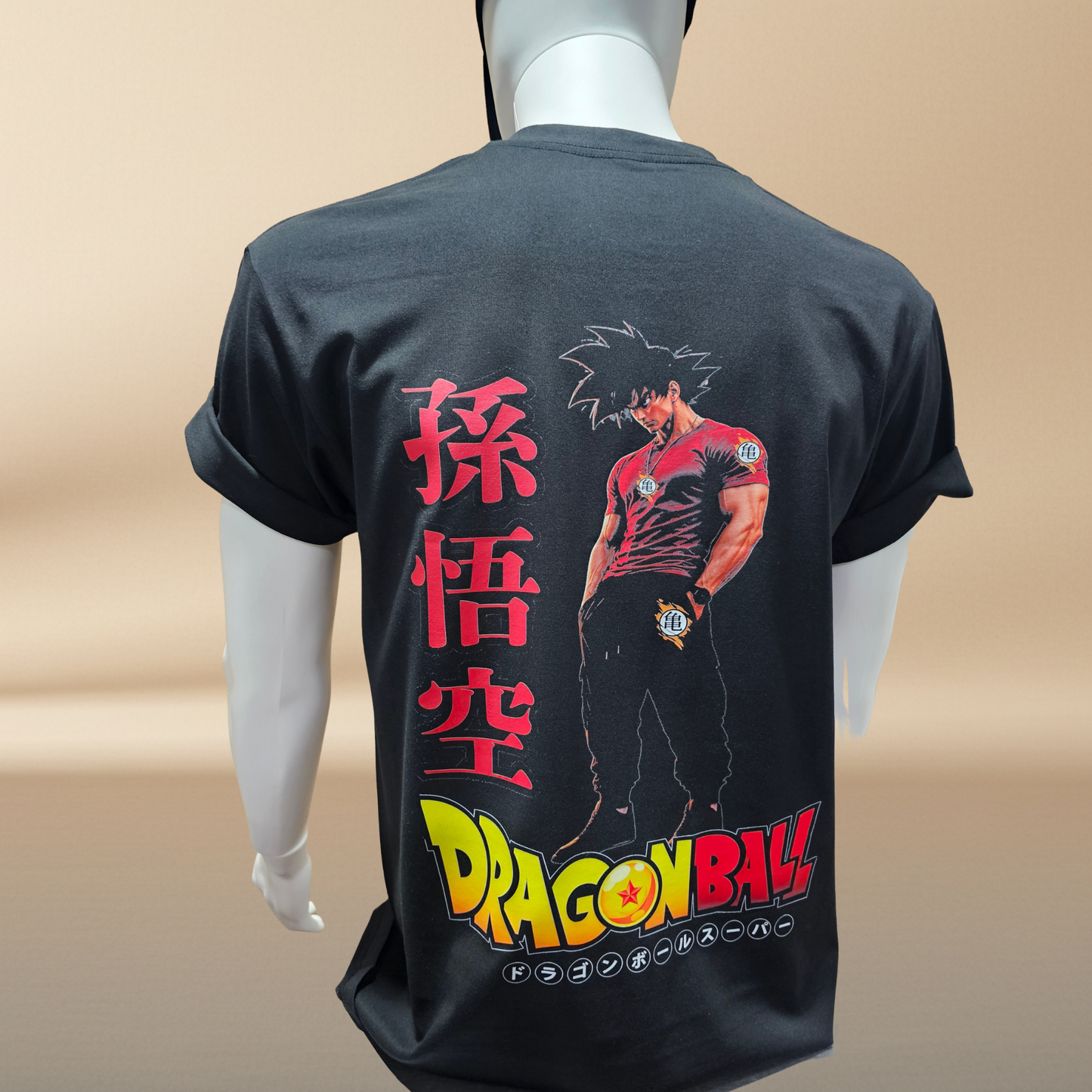 Anime Warrior Halftone T-Shirt — Black