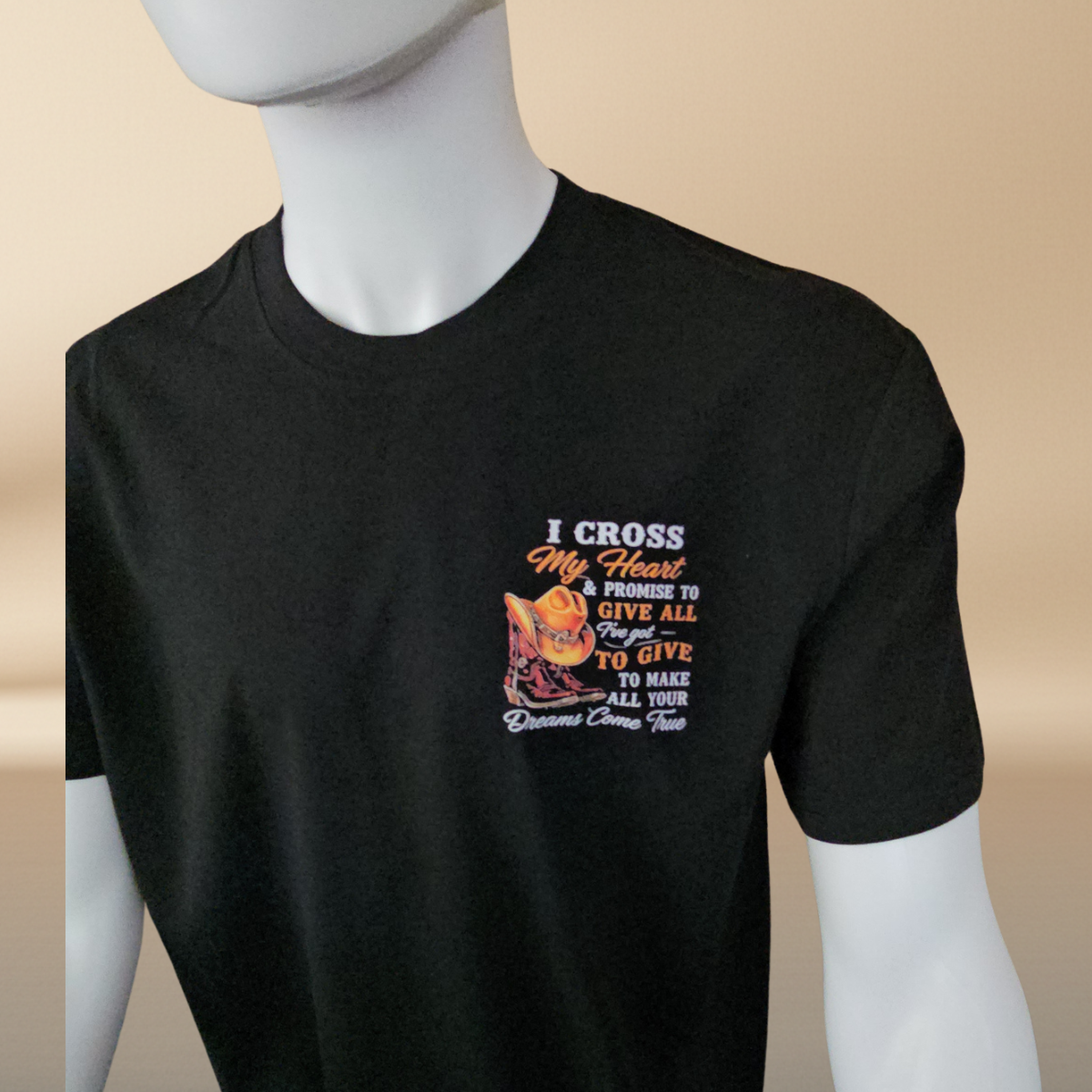 I Cross My Heart Dad Black T-Shirt | Father's Day Limited Edition