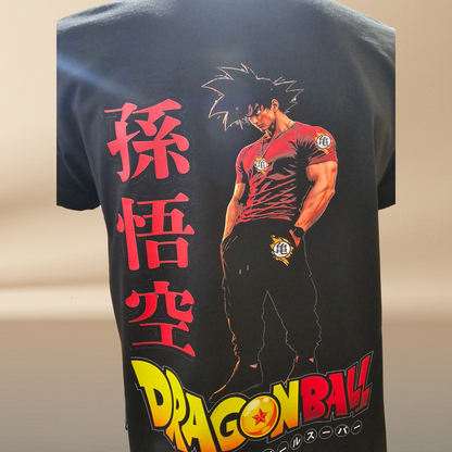 Anime Warrior Halftone T-Shirt — Black