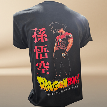 Anime Warrior Halftone T-Shirt — Black