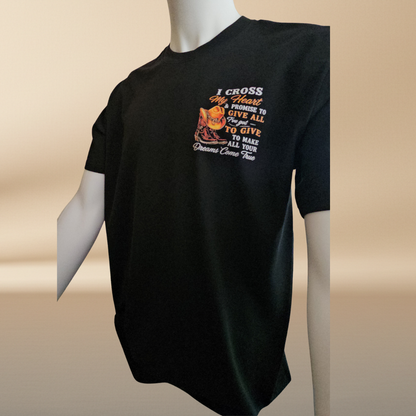 I Cross My Heart Dad Black T-Shirt | Father's Day Limited Edition