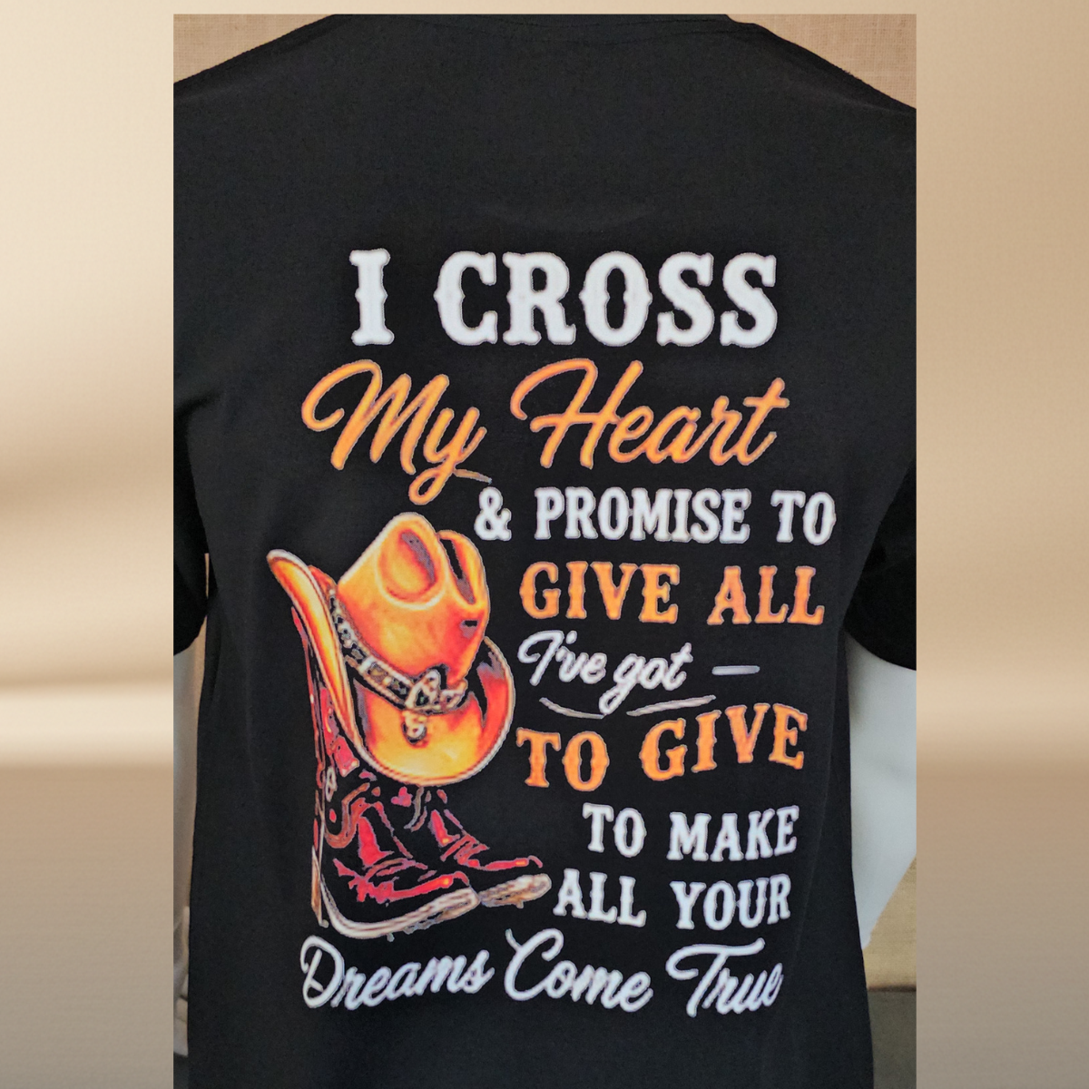 I Cross My Heart Dad Black T-Shirt | Father's Day Limited Edition