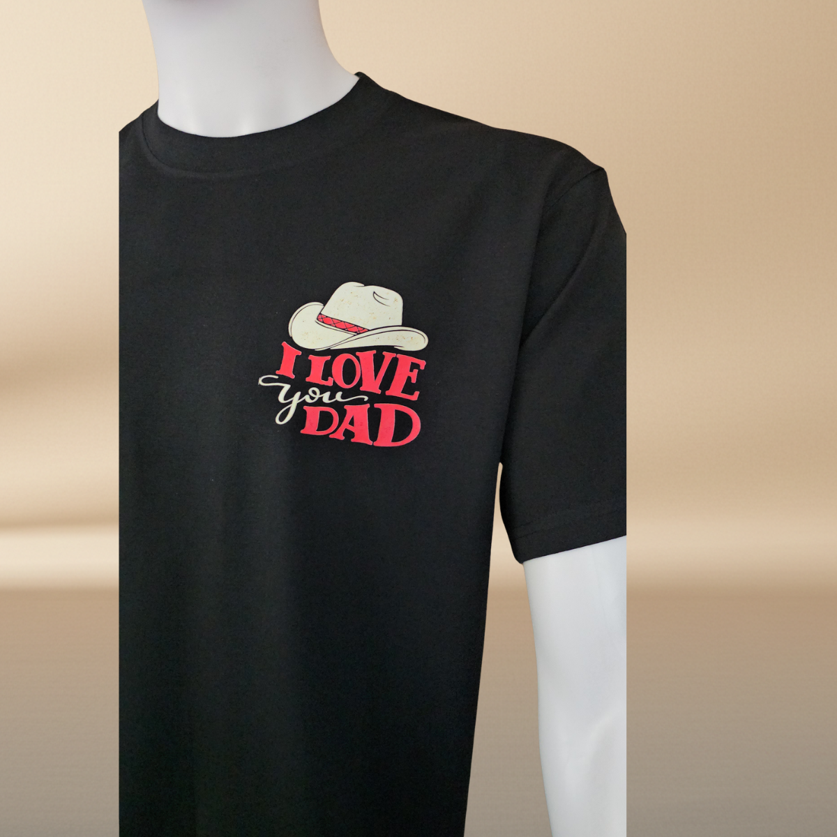 I Love You Dad Cowboy Hat Black T-Shirt | Father's Day Limited Edition