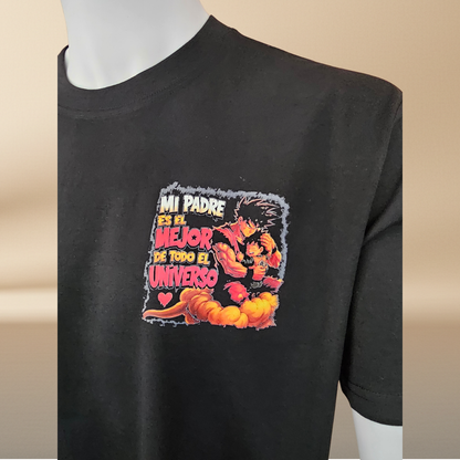Goku Father's Day Halftone Black T-Shirt | 100% Cotton | Dad Gift