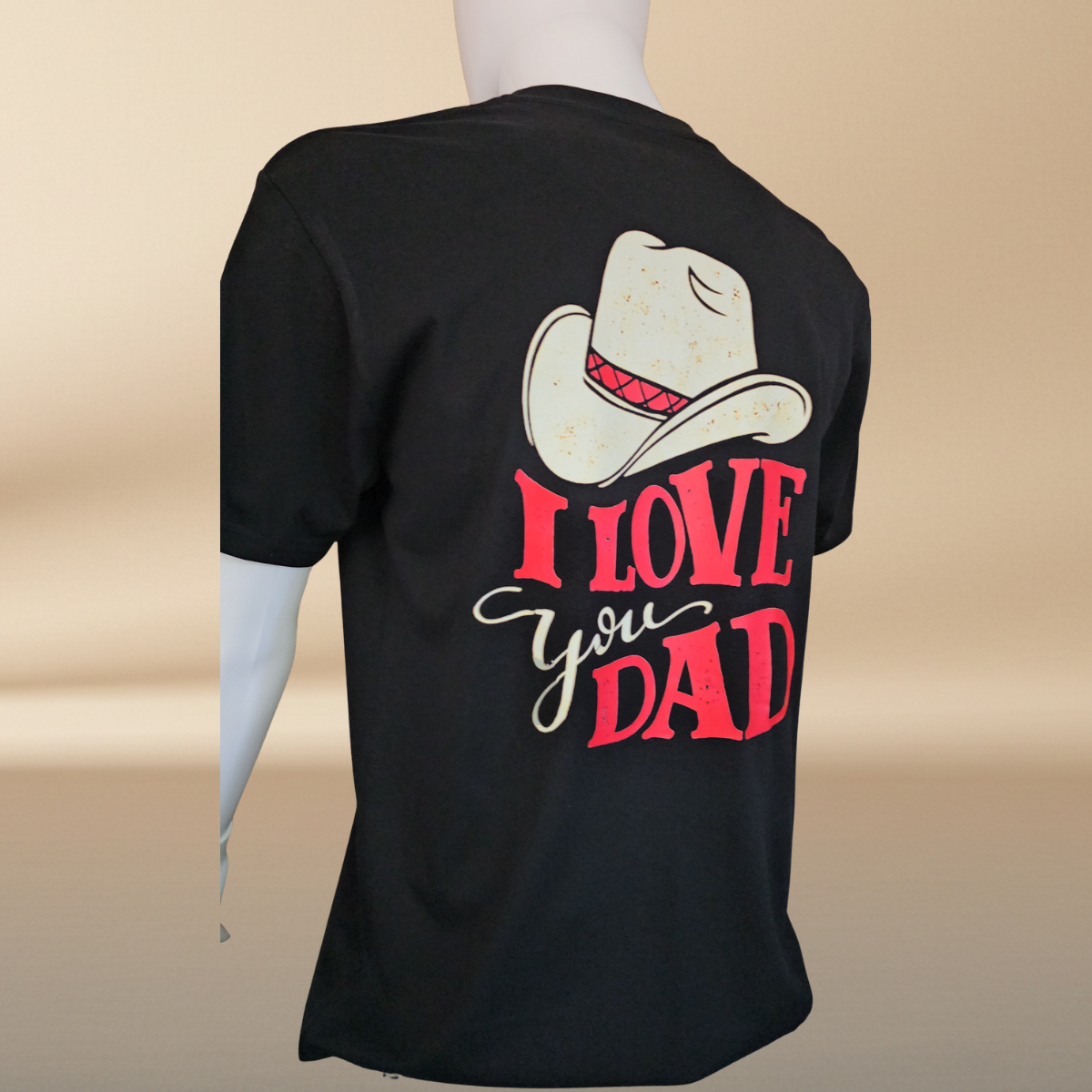 I Love You Dad Cowboy Hat Black T-Shirt | Father's Day Limited Edition