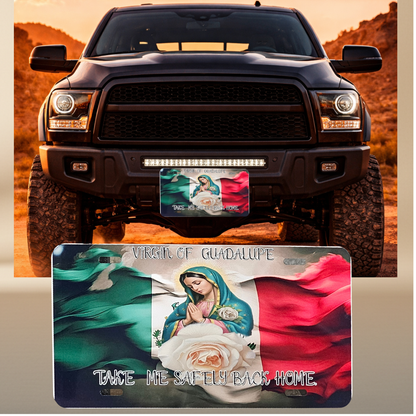 Virgen de Guadalupe Aluminum Sign 12x6" | Take Me Home Safely