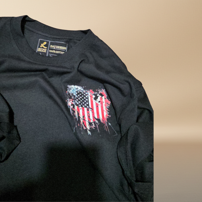 USA Flag Halftone T-Shirt — Black